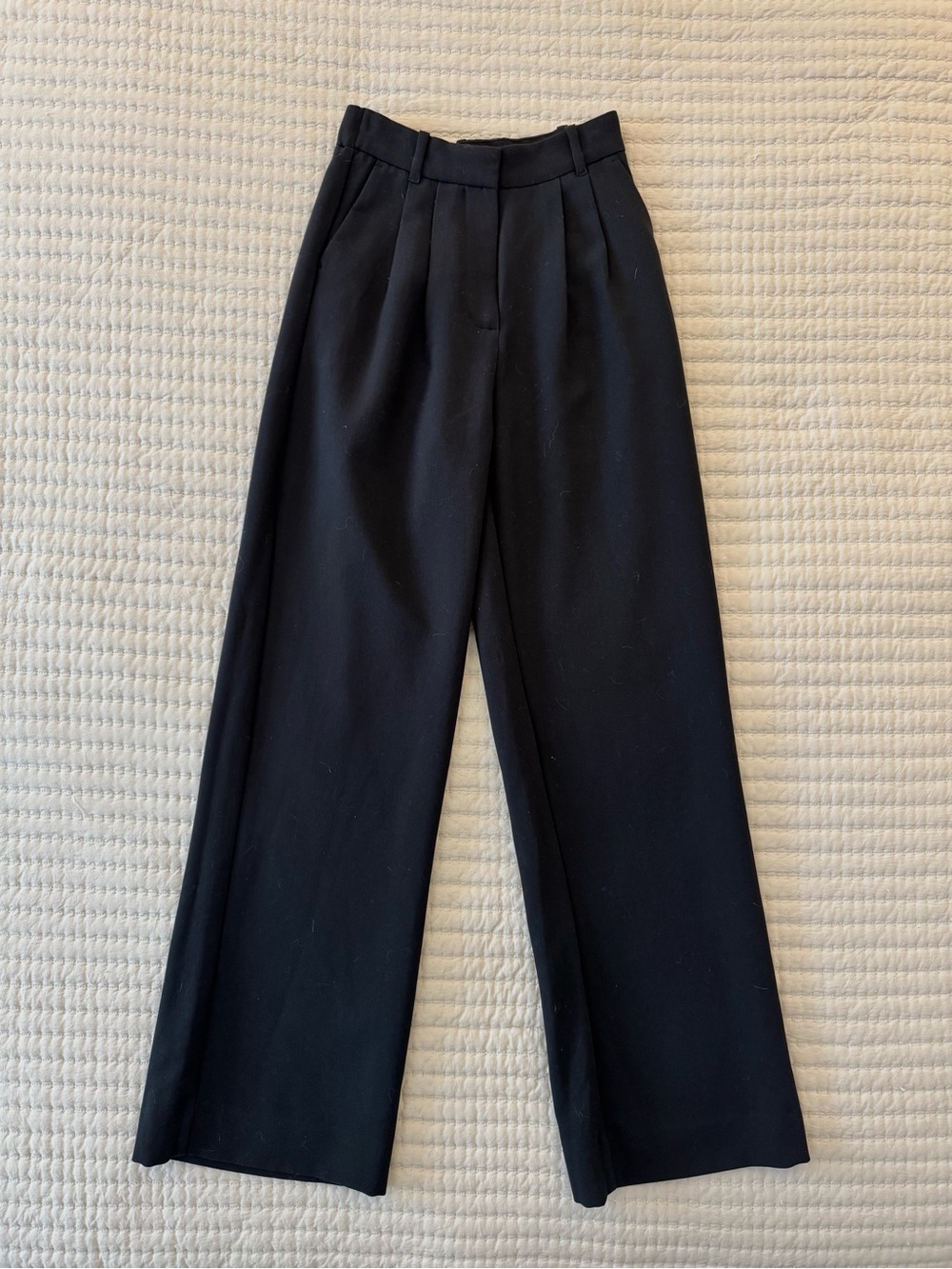 Abercrombie & Fitch Wide-Leg High-Rise Trousers - Black